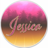 Jessica Vorname Name golden pink Aufkleber Sticker (Voorkant)