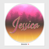 Jessica Vorname Name golden pink Aufkleber Sticker (Vel)
