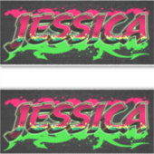 Jessica Vorname Name Graffiti Aufkleber Sticker (Voorkant)
