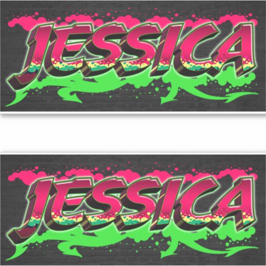 Jessica Vorname Name Graffiti Aufkleber Sticker (Voorkant)