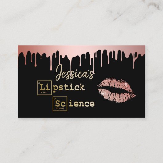Jessica's Lipstick Science Roos Gold Dripping Visitekaartje (Voorkant)