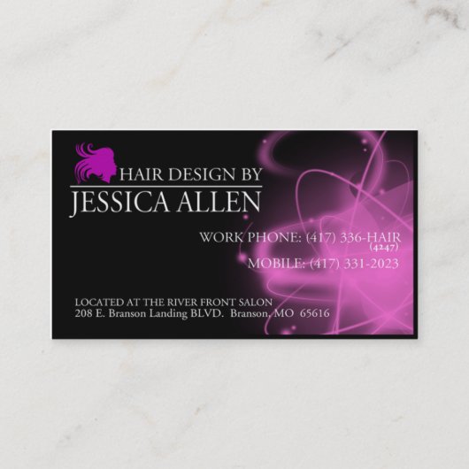 Jessica's Salon Cards Visitekaartje (Voorkant)