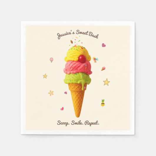 Jessica's Sweet Bash - Ice Cream Party Design Servet (Voorkant)