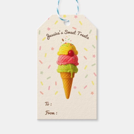 Jessica's Sweet Bash – Ijs cadeaukaartjes Cadeaulabel (Voorkant)