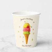 Jessica's Sweet Bash - Kleurrijke Ice Cream Party  Papieren Bekers (Achterkant)
