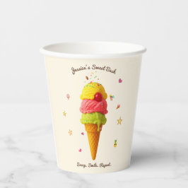 Jessica's Sweet Bash - Kleurrijke Ice Cream Party  Papieren Bekers