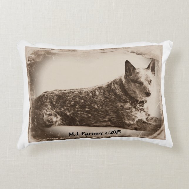 Jessie...de Texas Heeler Pillow Accent Kussen (Voorkant)