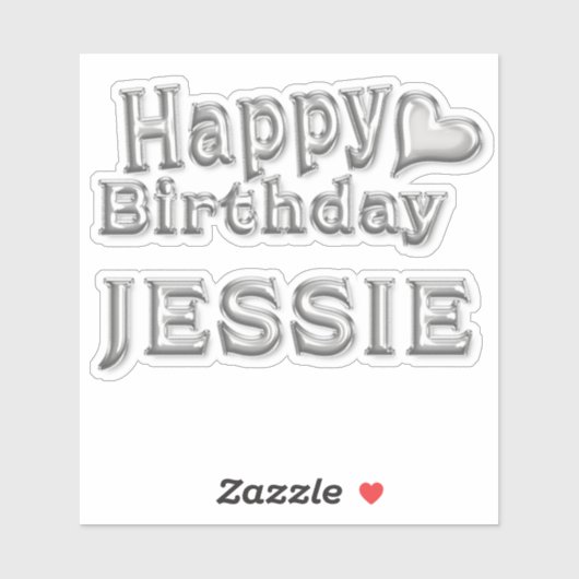 Jessie Happy Birthday silver Aufkleber Sticker (Vel)