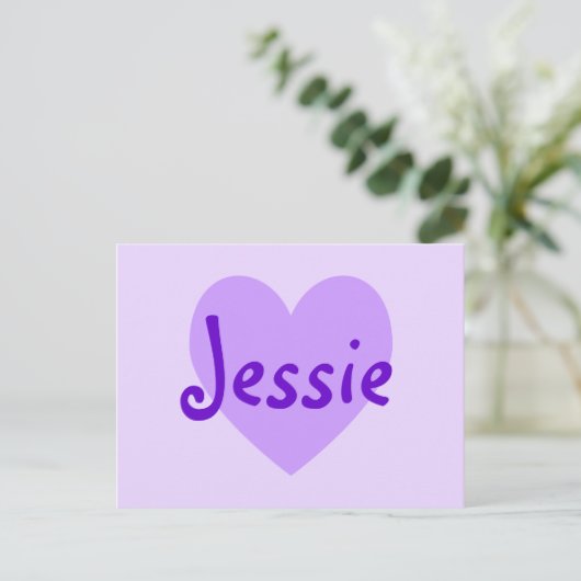 Jessie in het Paars Briefkaart (Staand voorkant)