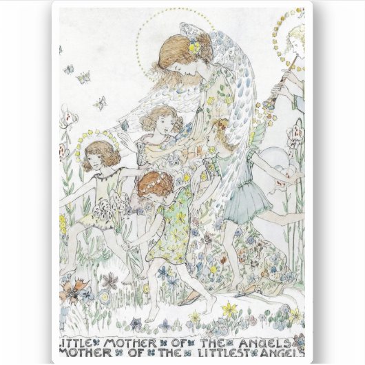 Jessie M. King Kleine Moeder van de Engelen Sticker (Voorkant)
