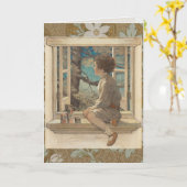 Jessie Wilcox Smith "Droomblokken" Jongen Raam Kaart (Gele Bloem)