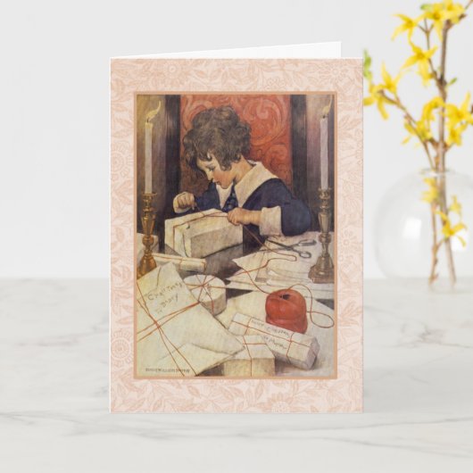 Jessie Wilcox Smith kunstwerk. Kaart (Gele Bloem)