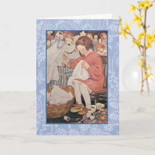 Jessie Wilcox Smith kunstwerk. Kaart (Gele Bloem)