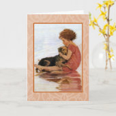 Jessie Wilcox Smith kunstwerk. Kaart (Gele Bloem)