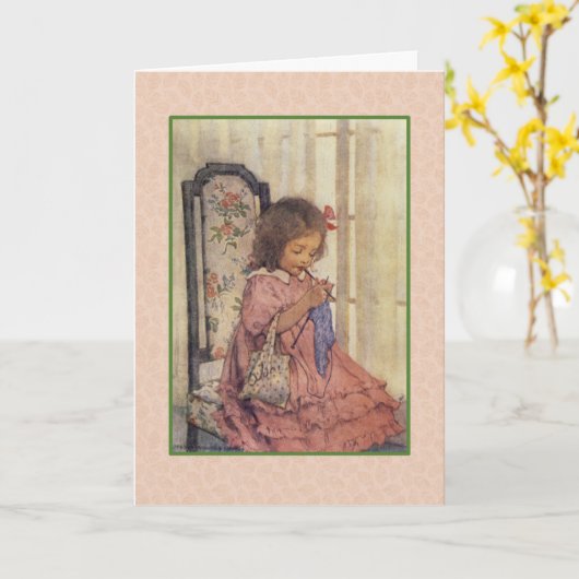 Jessie Wilcox Smith kunstwerk. Kaart (Gele Bloem)