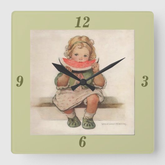 Jessie Wilcox Smith Wall Clock Vierkante Klok (Voorkant)