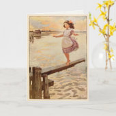 Jessie Willcox Smith Greeting Card Illustration Kaart (Gele Bloem)