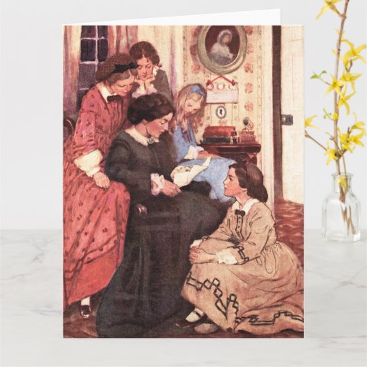 Jessie Willcox Smith - Kleine Vrouwen Kaart (Gele Bloem)