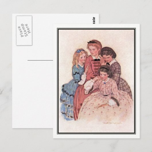 Jessie Willcox Smith - Meg, Jo, Beth en Amy Briefkaart (Voorkant / Achterkant)