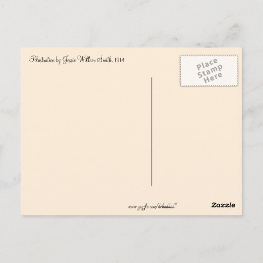 Jessie Willcox Smith's moeder Goose Briefkaart (Achterkant)