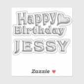 Jessy Happy Birthday silver Aufkleber Sticker (Vel)