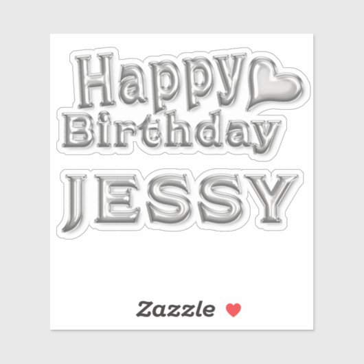 Jessy Happy Birthday silver Aufkleber Sticker (Vel)