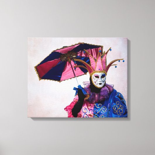 Jester Carnavalskostuum, Venetië Canvas Afdruk (Voorkant)