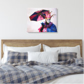 Jester Carnavalskostuum, Venetië Canvas Afdruk (Insitu (Slaapkamer))