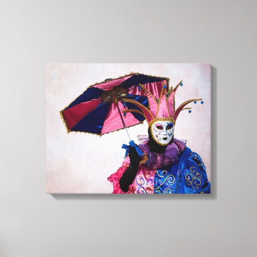 Jester Carnavalskostuum, Venetië Canvas Afdruk (Voorkant)