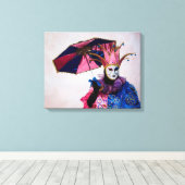 Jester Carnavalskostuum, Venetië Canvas Afdruk (Insitu (Houten vloer))