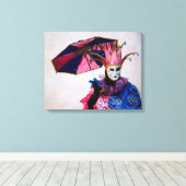 Jester Carnavalskostuum, Venetië Canvas Afdruk (Insitu (Houten vloer))