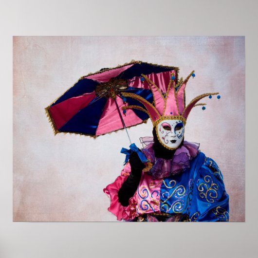Jester Carnavalskostuum, Venetië Poster (Voorkant)