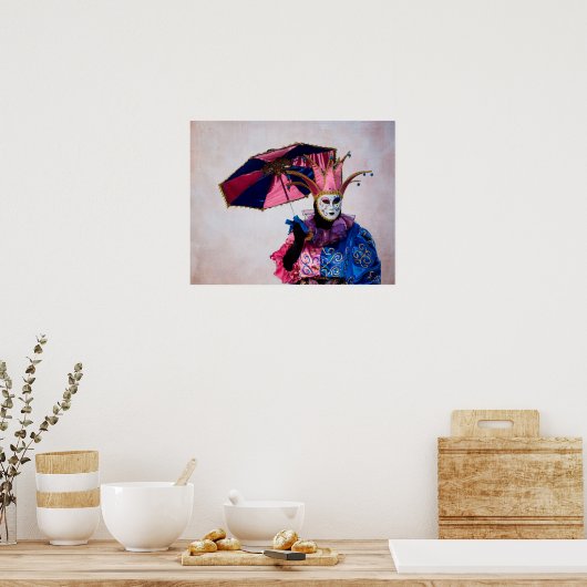 Jester Carnival Costume, Venetië Poster (Keuken)
