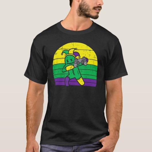 Jester Dab Game Controller Mardi Gras Video Gamer T-shirt (Voorkant)