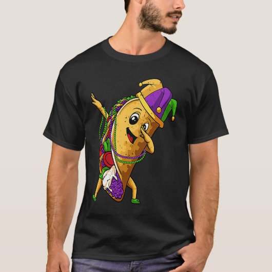 Jester Dabbing Taco Mardi Gras Mexican Food Carniv T-shirt (Voorkant)