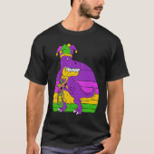 Jester Dinosaur Masquerade Mask Sleeping Mardi Gra T-shirt (Voorkant)