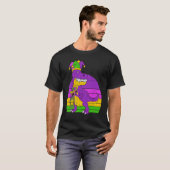 Jester Dinosaur Masquerade Mask Sleeping Mardi Gra T-shirt (Voorkant volledig)