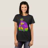Jester Dinosaur Masquerade Mask Sleeping Mardi Gra T-shirt (Voorkant volledig)