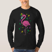 Jester Flamingo Face Mask Mardi Gras Quarantine an T-shirt (Voorkant)
