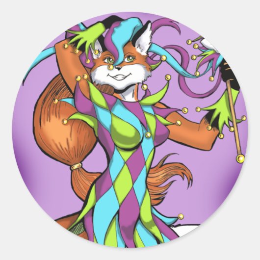 Jester Fox Sticker (Voorkant)