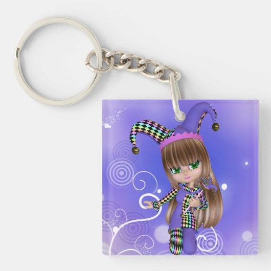 Jester Girl Sleutelhanger (voorkant)