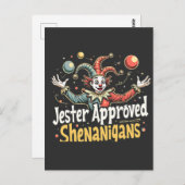 Jester Goedgekeurd Shenanigans Circus Clown Briefkaart (Voorkant / Achterkant)