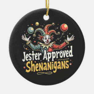 Jester Goedgekeurd Shenanigans Circus Clown Keramisch Ornament