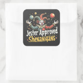 Jester Goedgekeurd Shenanigans Circus Clown Vierkante Sticker (Tas)