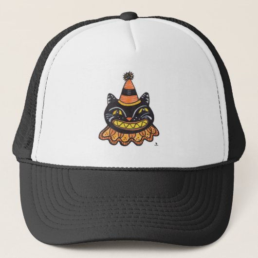 Jester Halloween  Art Cartoon Cat Trucker Pet (Voorkant)