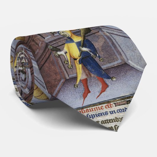 JESTER HOLDING OWL MEDIEVAL MANUSCRIPT STROPDAS (Opgerold)