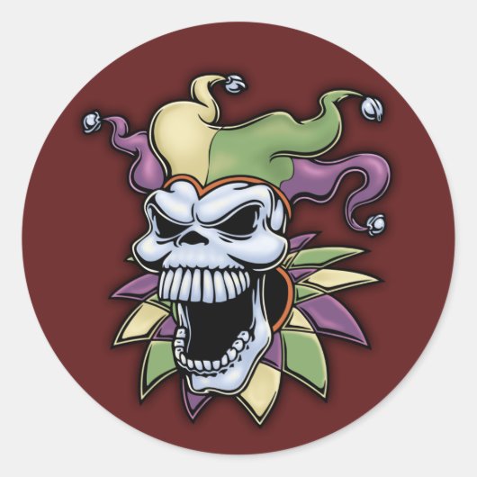 Jester II Ronde Sticker (Voorkant)
