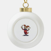 Jester Jack Russell Keramische Bal Ornament (Voorkant)