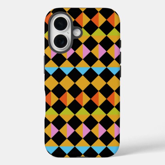 Jester Joker Motley Diamonds Squares Geometric Case-Mate iPhone Case (Achterkant)
