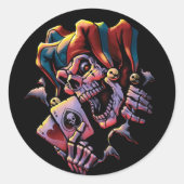 Jester Kaart Player Ronde Sticker (Voorkant)